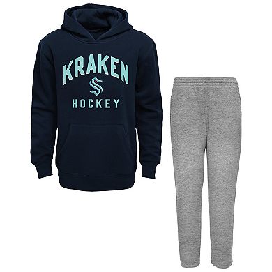 Toddler Navy/Heather Gray Seattle Kraken Play by Play Pullover Hoodie & Pants Set