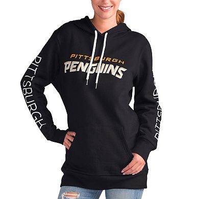Women's G-III 4Her by Carl Banks Black Pittsburgh Penguins Overtime Pullover Hoodie