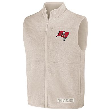 Men's NFL x Darius Rucker Collection by Fanatics Oatmeal Tampa Bay Buccaneers Full-Zip Sweater Vest