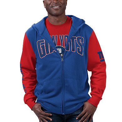 Men's G-III Sports by Carl Banks Royal/Red New York Giants T-Shirt & Full-Zip Hoodie Combo Set