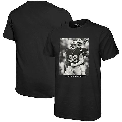 Men's Majestic Threads Maxx Crosby Black Las Vegas Raiders Oversized Player Image T-Shirt
