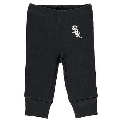 Newborn & Infant WEAR by Erin Andrews Gray/White/Black Chicago White Sox Three-Piece Turn Me Around Bodysuits & Pants Set
