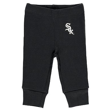 Newborn & Infant Gray/White/Black Chicago White Sox Three-Piece Turn Me Around Bodysuits & Pants Set