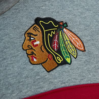 Men's Mitchell & Ness Black/Gray Chicago Blackhawks Head Coach Pullover Hoodie