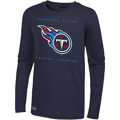 Men's Navy Tennessee Titans Side Drill Long Sleeve T-Shirt