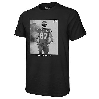 Men's Majestic Threads Travis Kelce Black Kansas City Chiefs Player Graphic Oversized T-Shirt
