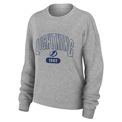 Women's WEAR by Erin Andrews Heather Gray Tampa Bay Lightning Knit Long Sleeve Tri-Blend T-Shirt & Pants Sleep Set