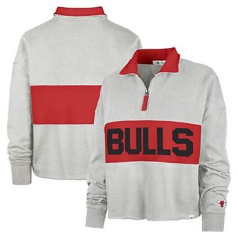 Women's '47 Heather Gray Chicago Bulls Breakthrough Remi Quarter-Zip Jacket
