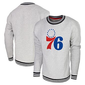 Men's Stadium Essentials Heather Gray Philadelphia 76ers Club Level Pullover Sweatshirt