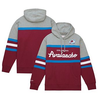 Men's Mitchell & Ness Burgundy/Gray Colorado Avalanche Head Coach Pullover Hoodie
