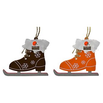 The Memory Company Cleveland Browns Two-Pack Ice Skate Ornament Set