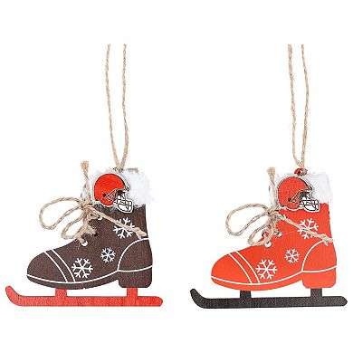 The Memory Company Cleveland Browns Two-Pack Ice Skate Ornament Set