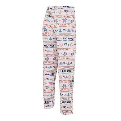 Men's Concepts Sport White/Navy Denver Broncos TinselÂ Raglan Long Sleeve T-Shirt & Pants Sleep Set