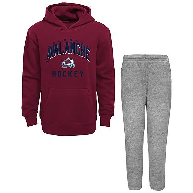 Toddler Garnet/Heather Gray Colorado Avalanche Play by Play Pullover Hoodie & Pants Set