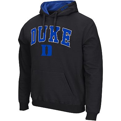 Men's Colosseum Black Duke Blue Devils Arch & Logo 3.0 Pullover Hoodie