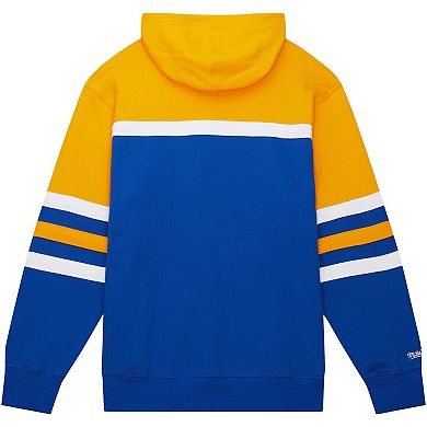 Men's Mitchell & Ness Royal/Gold Buffalo Sabres Head Coach Pullover Hoodie