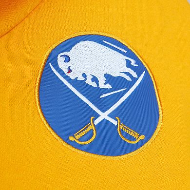 Men's Mitchell & Ness Royal/Gold Buffalo Sabres Head Coach Pullover Hoodie