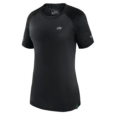 Women's Fanatics Branded Black Minnesota Wild Authentic Pro Tech T-Shirt