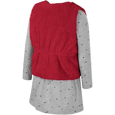 Girls Toddler Colosseum Crimson Alabama Crimson Tide Meowing Vest & Dress Set