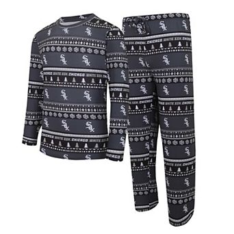 Men's Concepts Sport Black Chicago White Sox Knit Ugly Sweater Long Sleeve Top & Pants Set