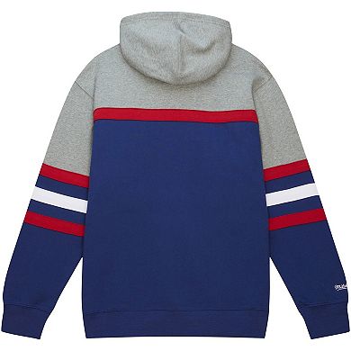 Men's Mitchell & Ness Blue/Gray New York Rangers Head Coach Pullover Hoodie