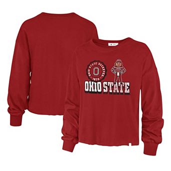 Women's '47 Scarlet Ohio State Buckeyes Bottom Line Parkway Long Sleeve T-Shirt