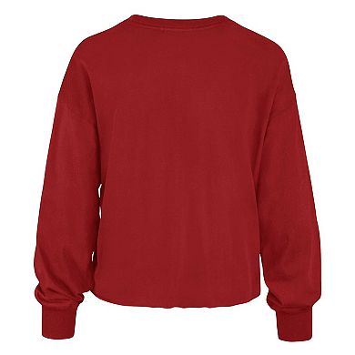 Women's '47 Scarlet Ohio State Buckeyes Bottom Line Parkway Long Sleeve T-Shirt