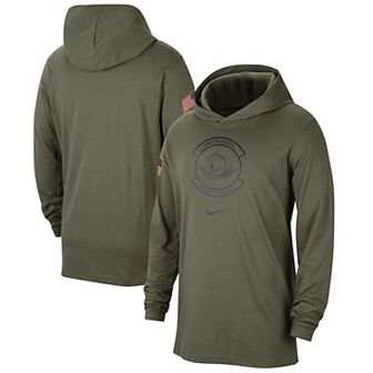 Men's Nike Olive Oregon Ducks Military Pack Long Sleeve Hoodie T-Shirt
