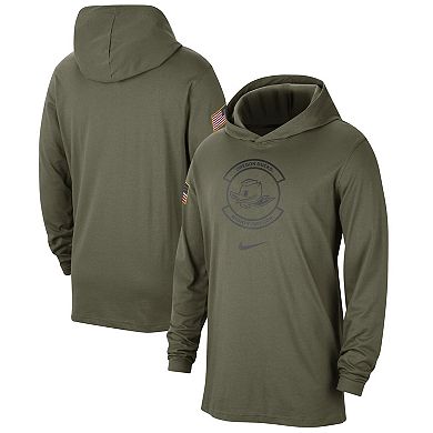 Men's Nike  Olive Oregon Ducks Military Pack Long Sleeve Hoodie T-Shirt