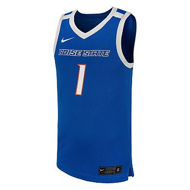 Men's Nike #1 Royal Boise State Broncos Replica Basketball Jersey