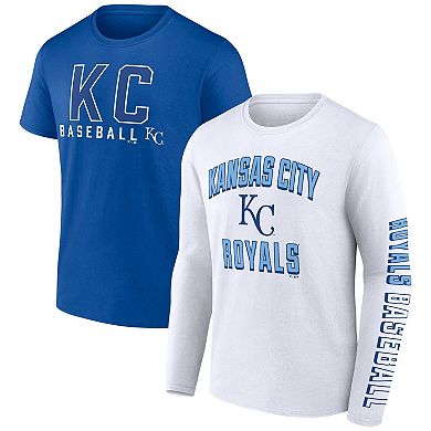 Men's Fanatics Branded Royal/White Kansas City Royals Two-Pack Combo T-Shirt Set