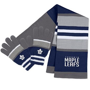 Women's WEAR by Erin Andrews Toronto Maple Leafs Stripe Glove & Scarf Set