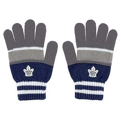 Women's WEAR by Erin Andrews Toronto Maple Leafs Stripe Glove & Scarf Set
