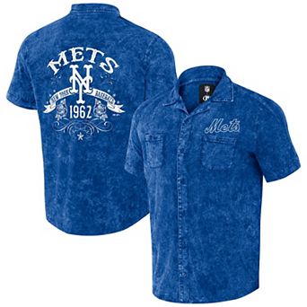 Men's Darius Rucker Collection by Fanatics Royal New York Mets Denim Team Color Button-Up Shirt