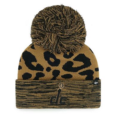 Women's '47 Leopard Washington Wizards Rosette Cuffed Knit Hat with Pom