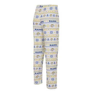 Men's Concepts Sport White/Royal Los Angeles Rams TinselÂ Raglan Long Sleeve T-Shirt & Pants Sleep Set