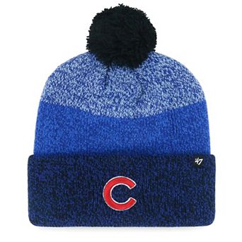 Men's '47 Royal Chicago Cubs Darkfreeze Cuffed Knit Hat with Pom