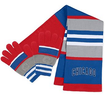 Women's WEAR by Erin Andrews Chicago Cubs Stripe Glove & Scarf Set