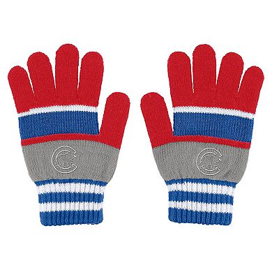 Women's WEAR by Erin Andrews Chicago Cubs Stripe Glove & Scarf Set