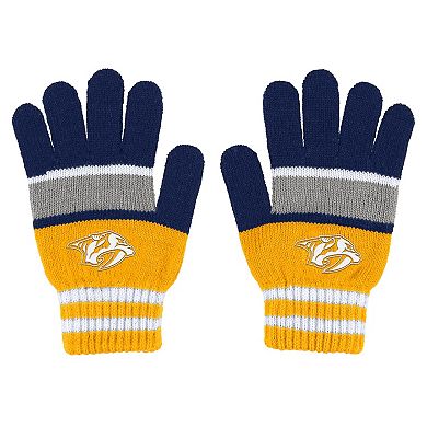 Women's WEAR by Erin Andrews Nashville Predators Stripe Glove & Scarf Set