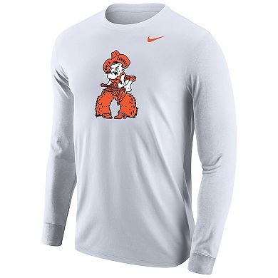 Men's Nike White Oklahoma State Cowboys Fuzzy Chaps Long Sleeve T-Shirt