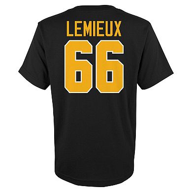 Youth Mitchell & Ness Mario Lemieux Black Pittsburgh Penguins Name & Number T-Shirt