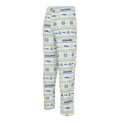 Men's Concepts Sport White/Navy Seattle Seahawks TinselÂ Raglan Long Sleeve T-Shirt & Pants Sleep Set