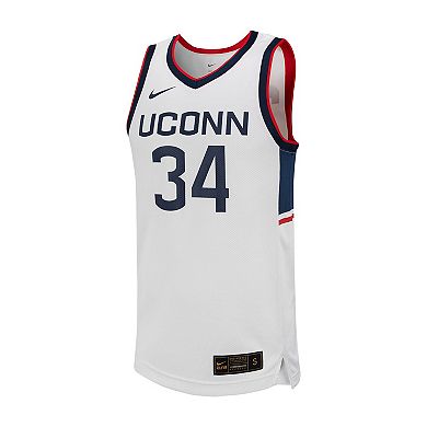 Men's Nike #34 White UConn Huskies Replica Basketball Jersey