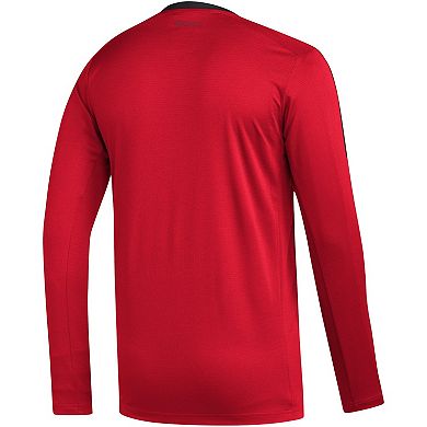 Men's adidas Red Carolina Hurricanes AEROREADYÂ® Long Sleeve T-Shirt