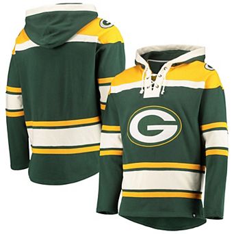 Men's '47 Green/Gold Green Bay Packers Lacer V-Neck Pullover Hoodie