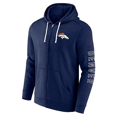 Men's Fanatics Branded Navy Denver Broncos Offensive Lineup Hoodie Full-Zip Jacket
