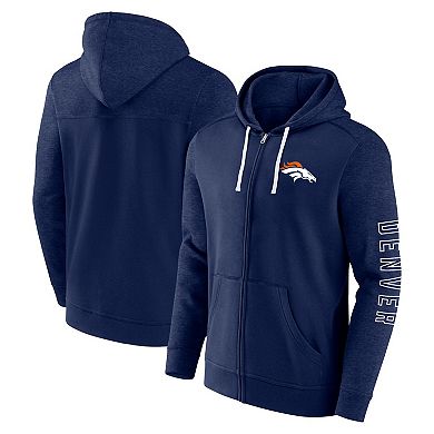 Men's Fanatics Branded Navy Denver Broncos Offensive Lineup Hoodie Full-Zip Jacket