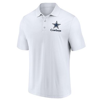 Men's Fanatics Branded White/Navy Dallas Cowboys Throwback Polo Combo Set