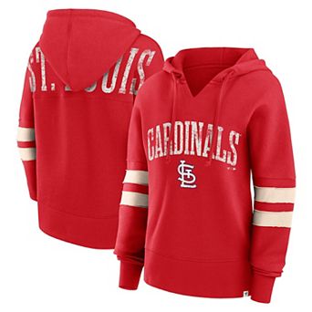Women's Fanatics Branded Red St. Louis Cardinals Bold Move Notch Neck Pullover Hoodie